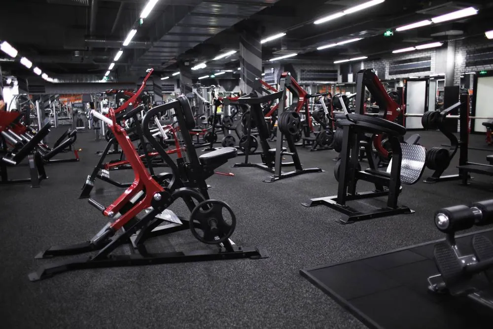 Commercial gym with strength machines